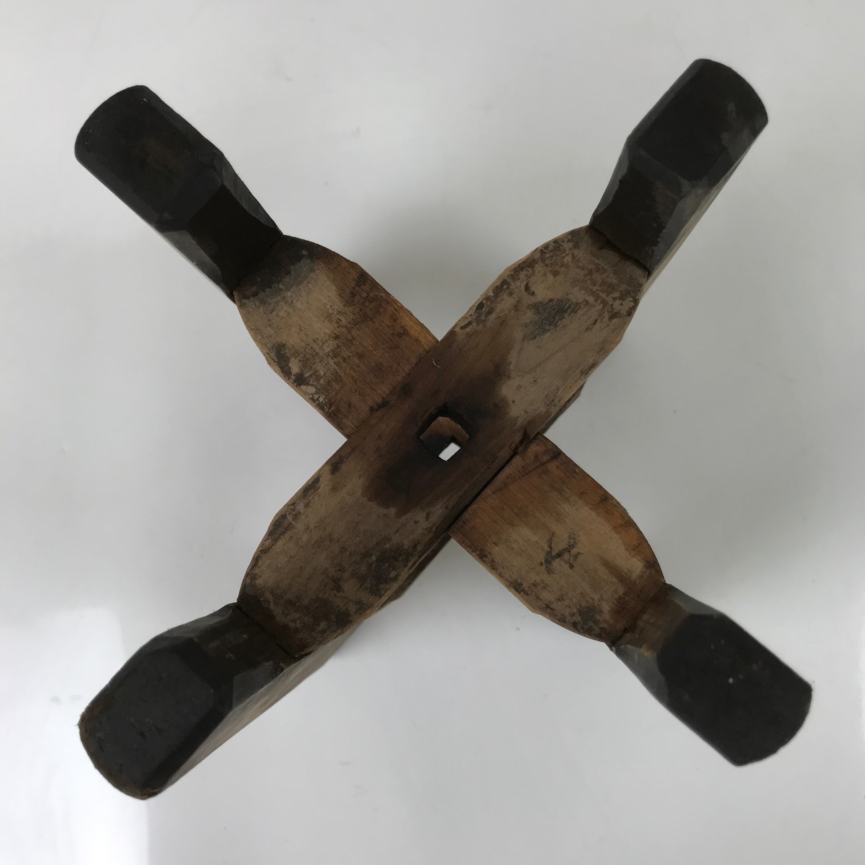 Japanese Wooden Silk Thread Spool Itomaki Vtg Bobbin Frame Spinning Wheel JK819