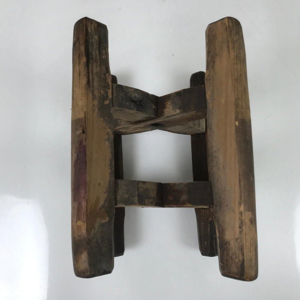 Japanese Wooden Silk Thread Spool Itomaki Vtg Bobbin Frame Spinning Wheel JK819