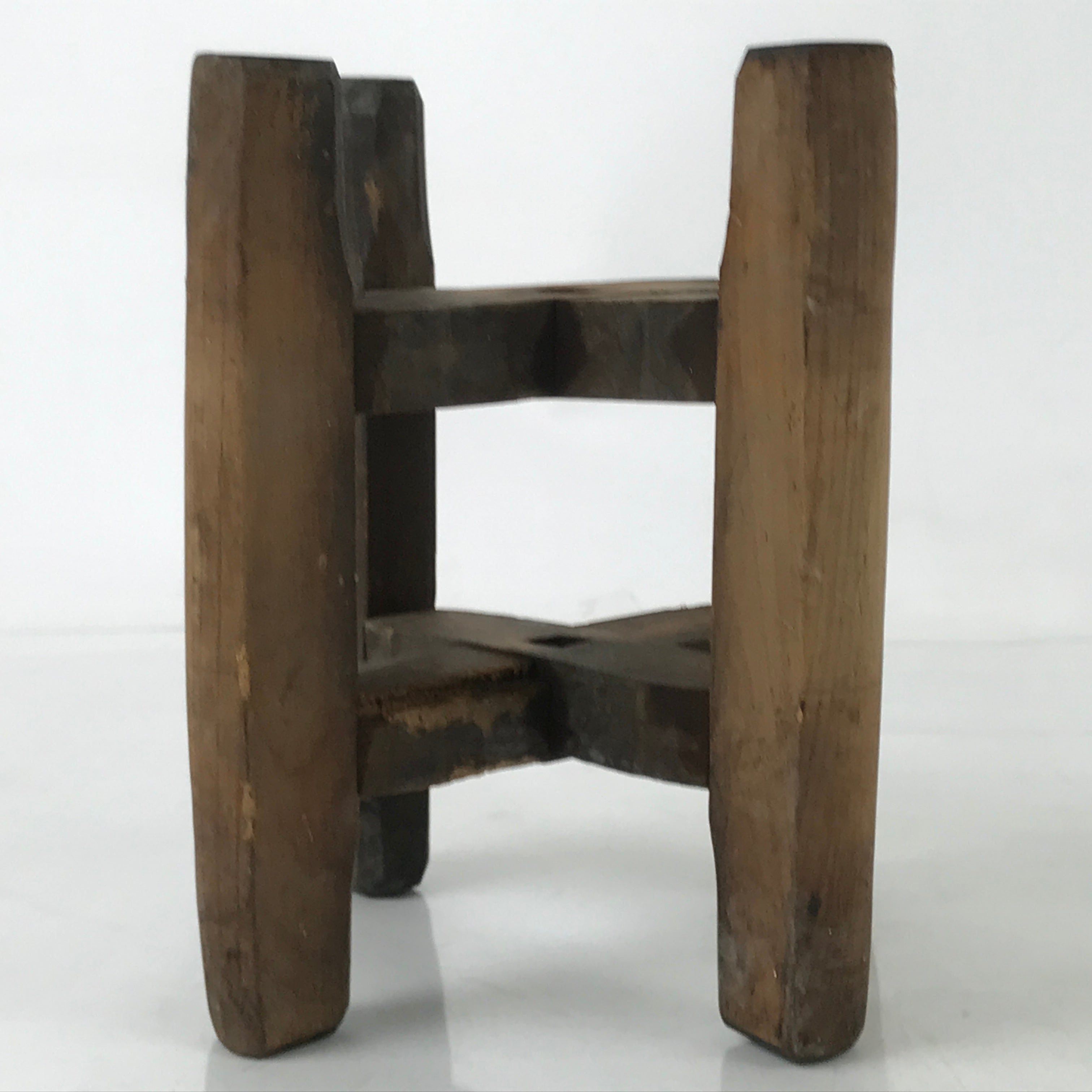 Japanese Wooden Silk Thread Spool Itomaki Vtg Bobbin Frame Spinning Wheel JK820