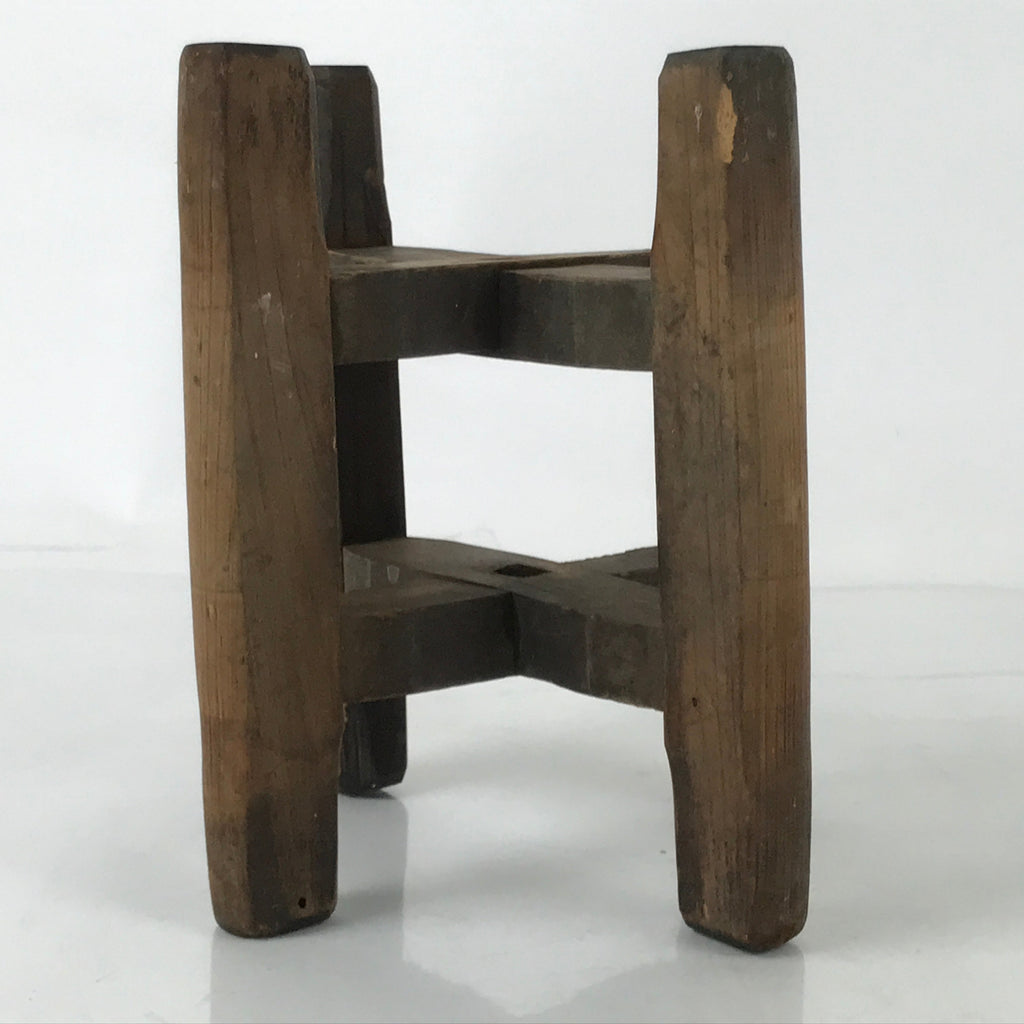 Japanese Wooden Silk Thread Spool Itomaki Vtg Bobbin Frame Spinning Wheel JK820