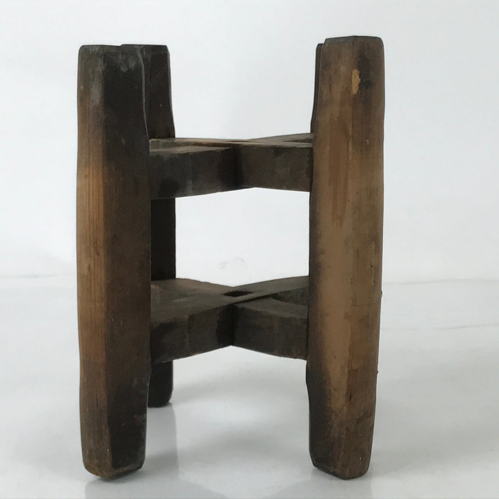 Japanese Wooden Silk Thread Spool Itomaki Vtg Bobbin Frame Spinning Wheel JK820