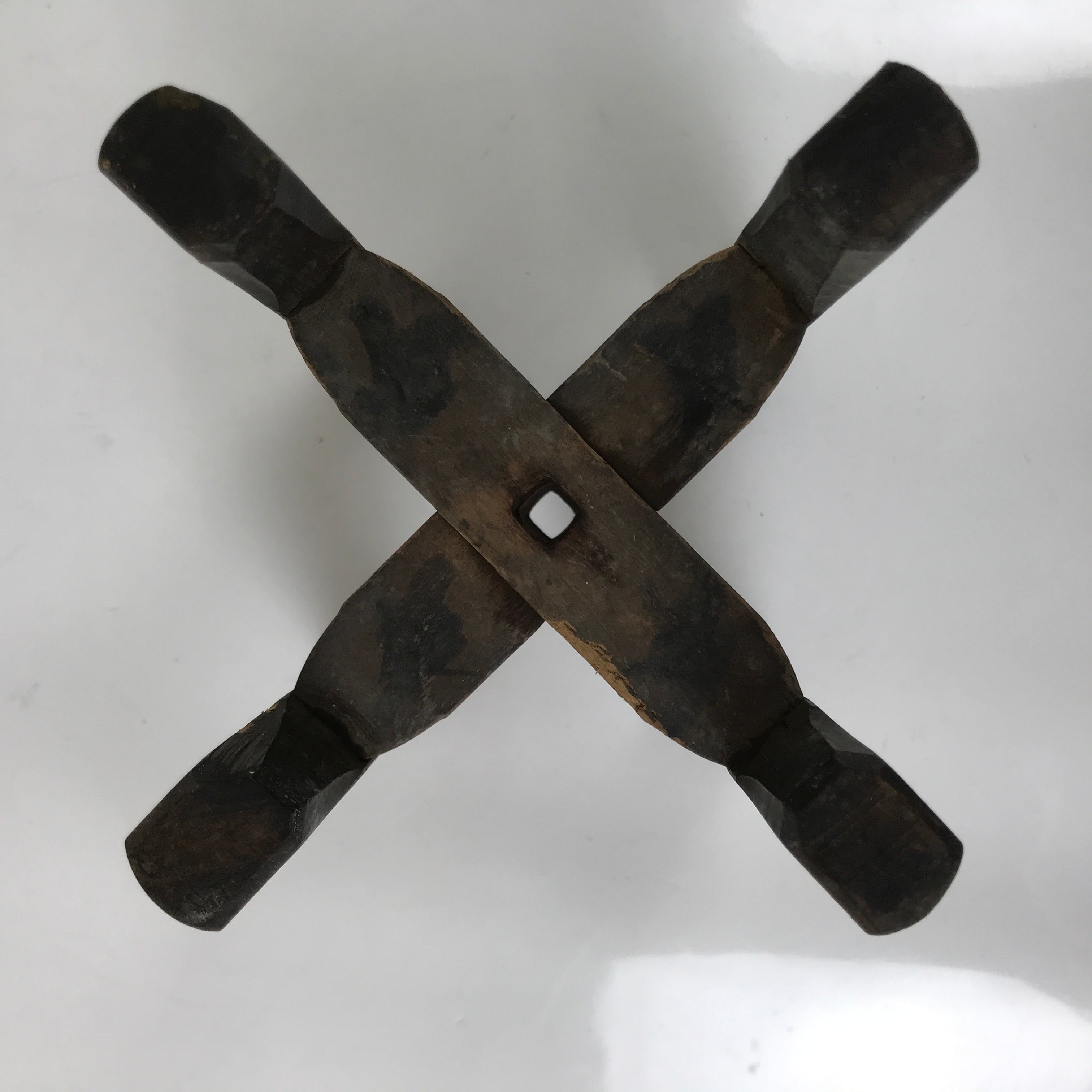 Japanese Wooden Silk Thread Spool Itomaki Vtg Bobbin Frame Spinning Wheel JK820
