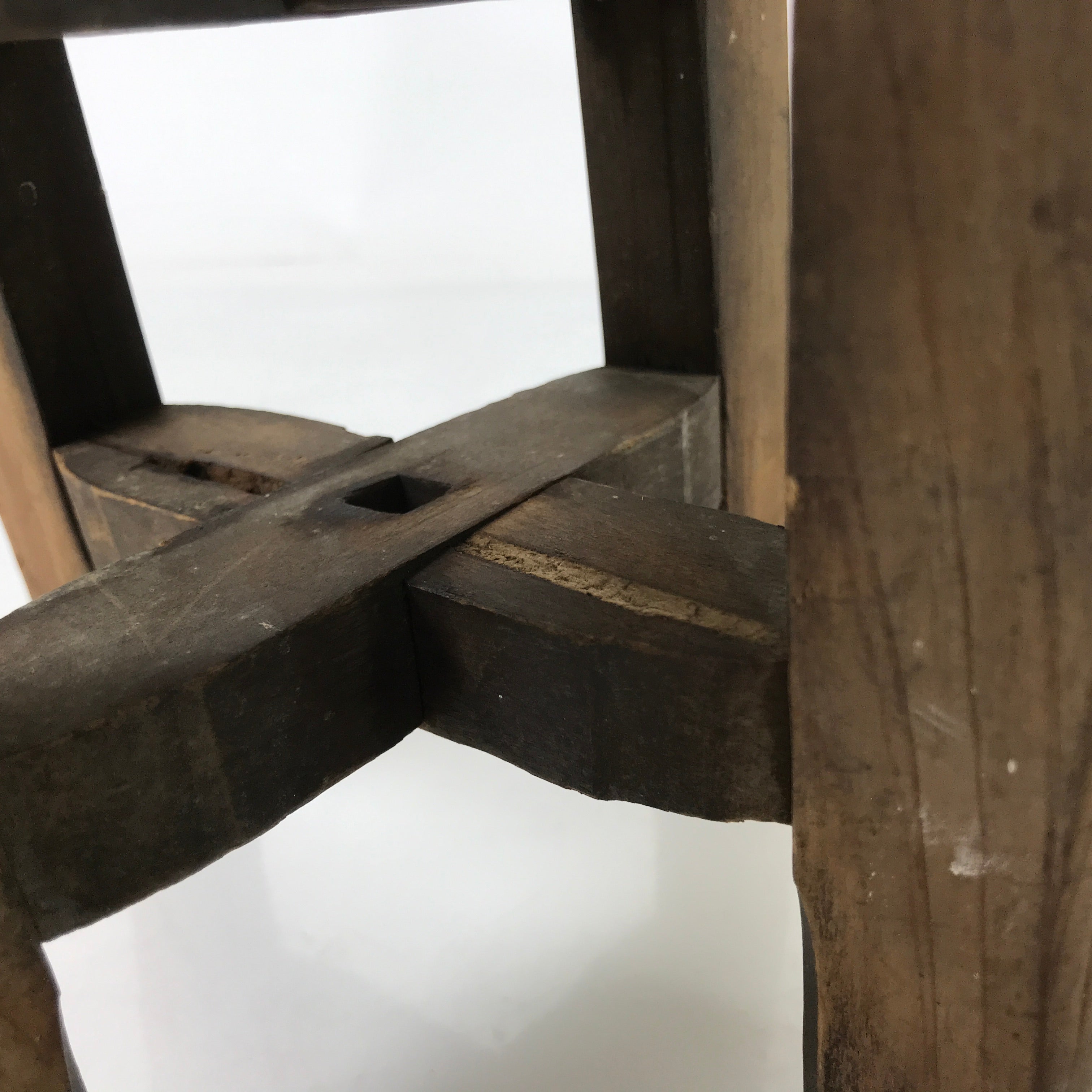 Japanese Wooden Silk Thread Spool Itomaki Vtg Bobbin Frame Spinning Wheel JK820