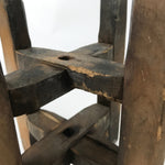 Japanese Wooden Silk Thread Spool Itomaki Vtg Bobbin Frame Spinning Wheel JK820