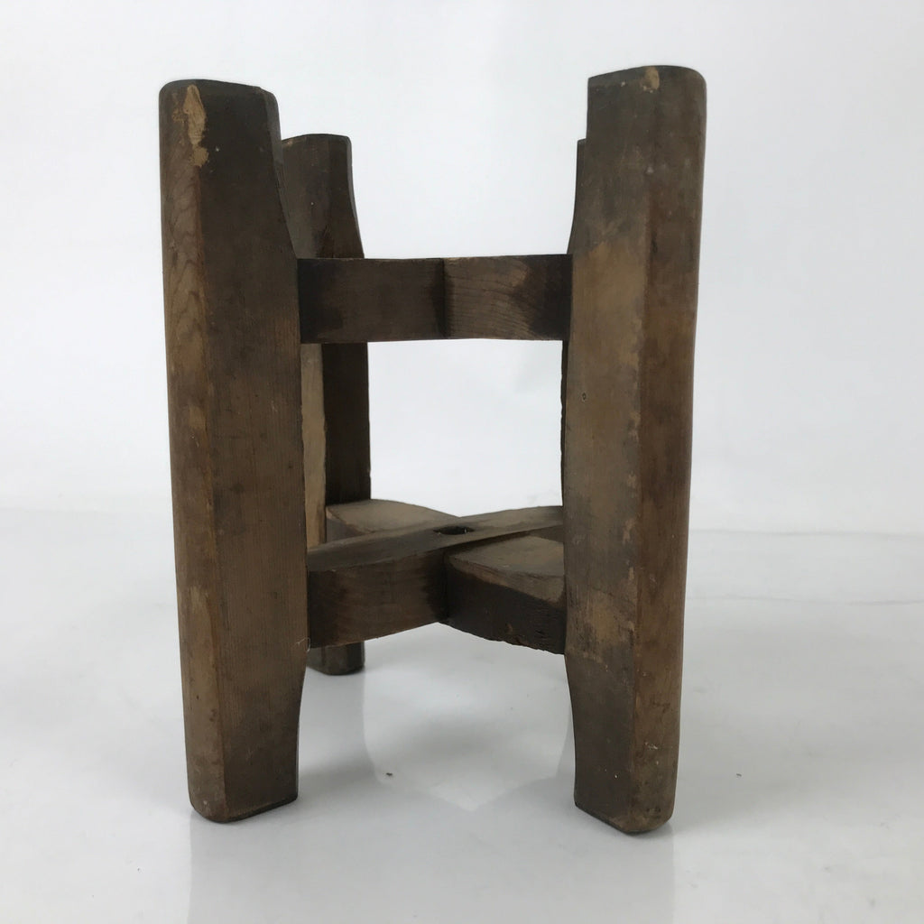 Japanese Wooden Silk Thread Spool Itomaki Vtg Bobbin Frame Spinning Wheel JK821