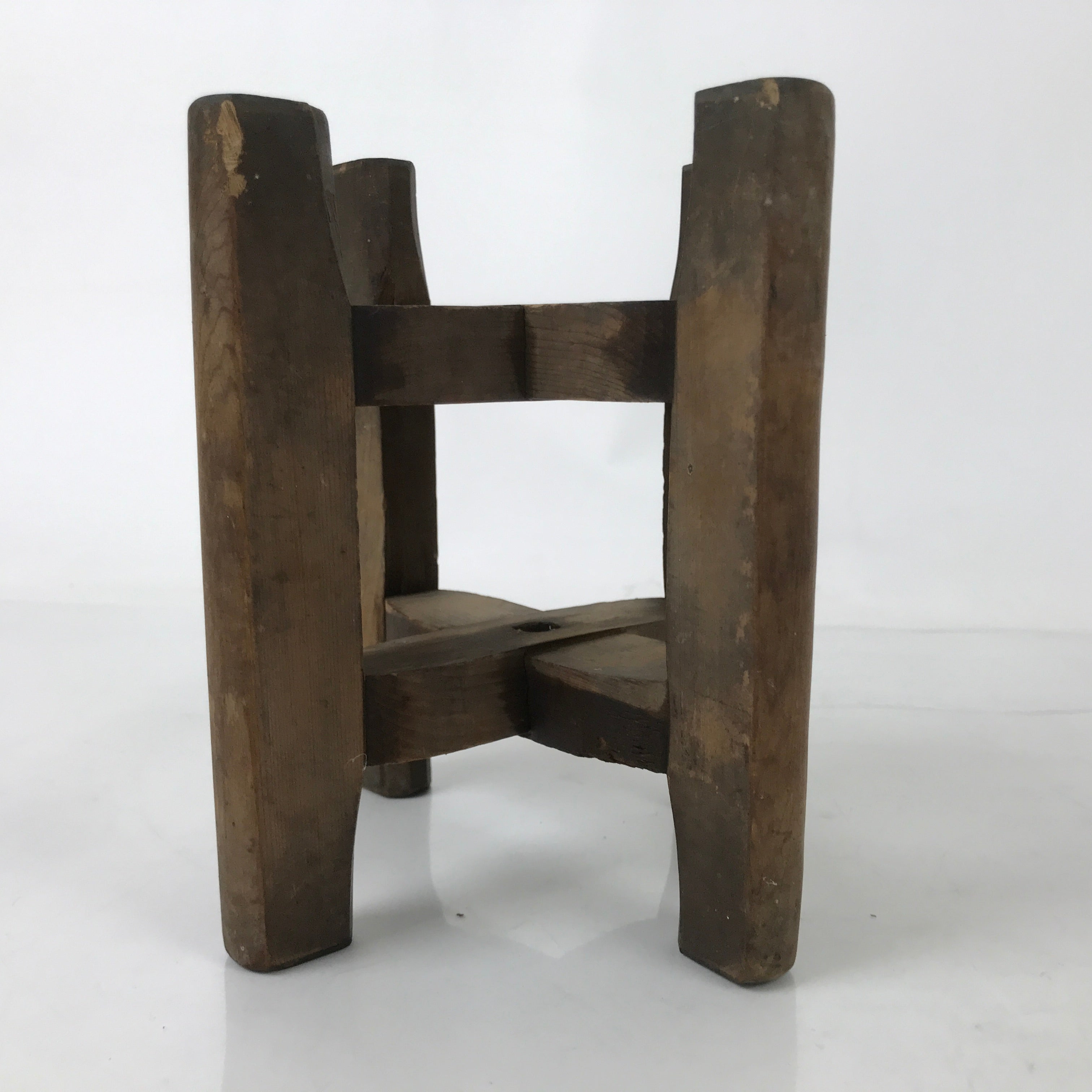 Japanese Wooden Silk Thread Spool Itomaki Vtg Bobbin Frame Spinning Wheel JK821