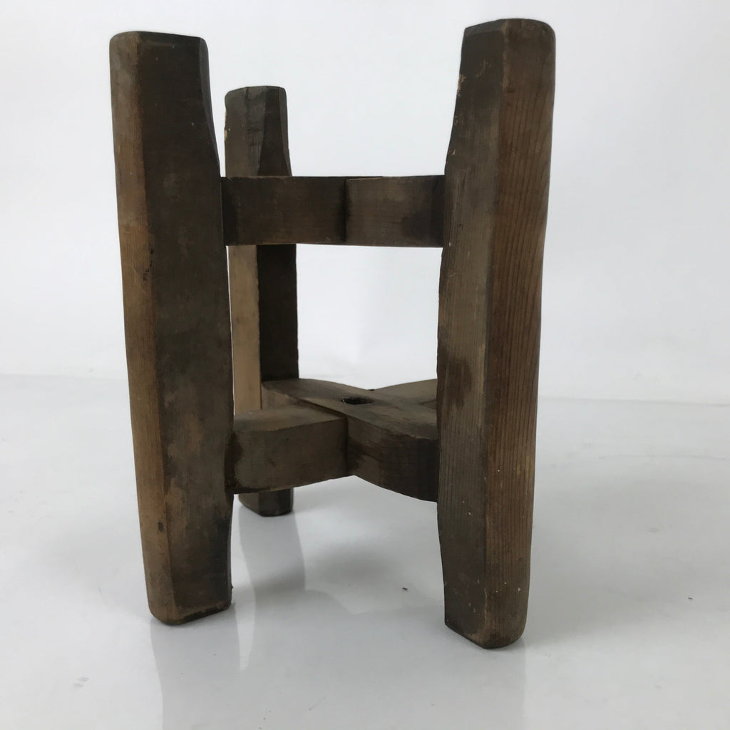 Japanese Wooden Silk Thread Spool Itomaki Vtg Bobbin Frame Spinning Wheel JK821