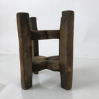Japanese Wooden Silk Thread Spool Itomaki Vtg Bobbin Frame Spinning Wheel JK821