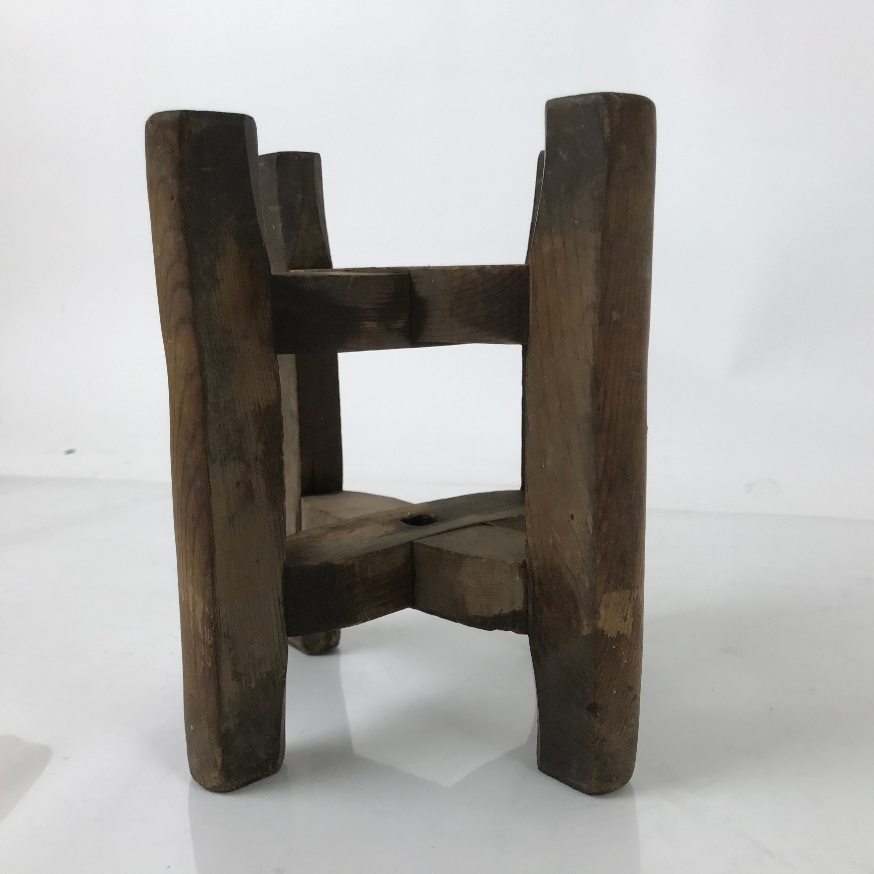 Japanese Wooden Silk Thread Spool Itomaki Vtg Bobbin Frame Spinning Wheel JK821