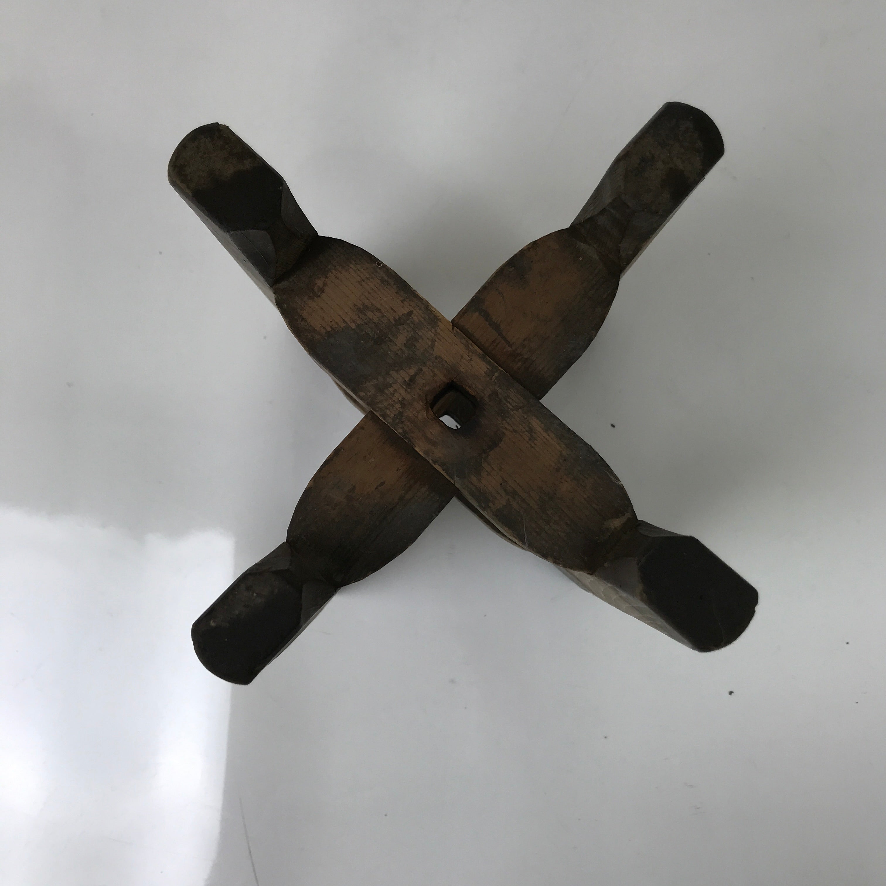 Japanese Wooden Silk Thread Spool Itomaki Vtg Bobbin Frame Spinning Wheel JK821