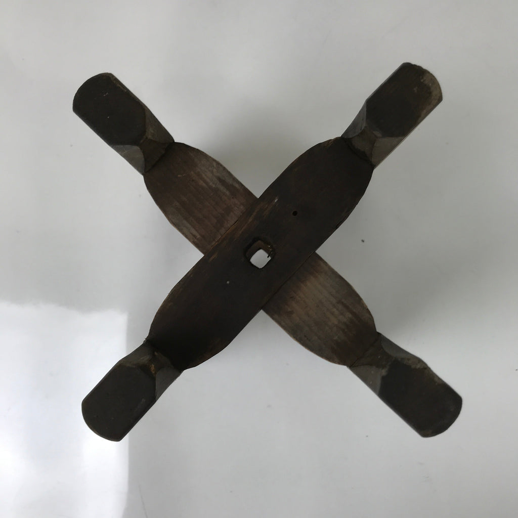 Japanese Wooden Silk Thread Spool Itomaki Vtg Bobbin Frame Spinning Wheel JK821