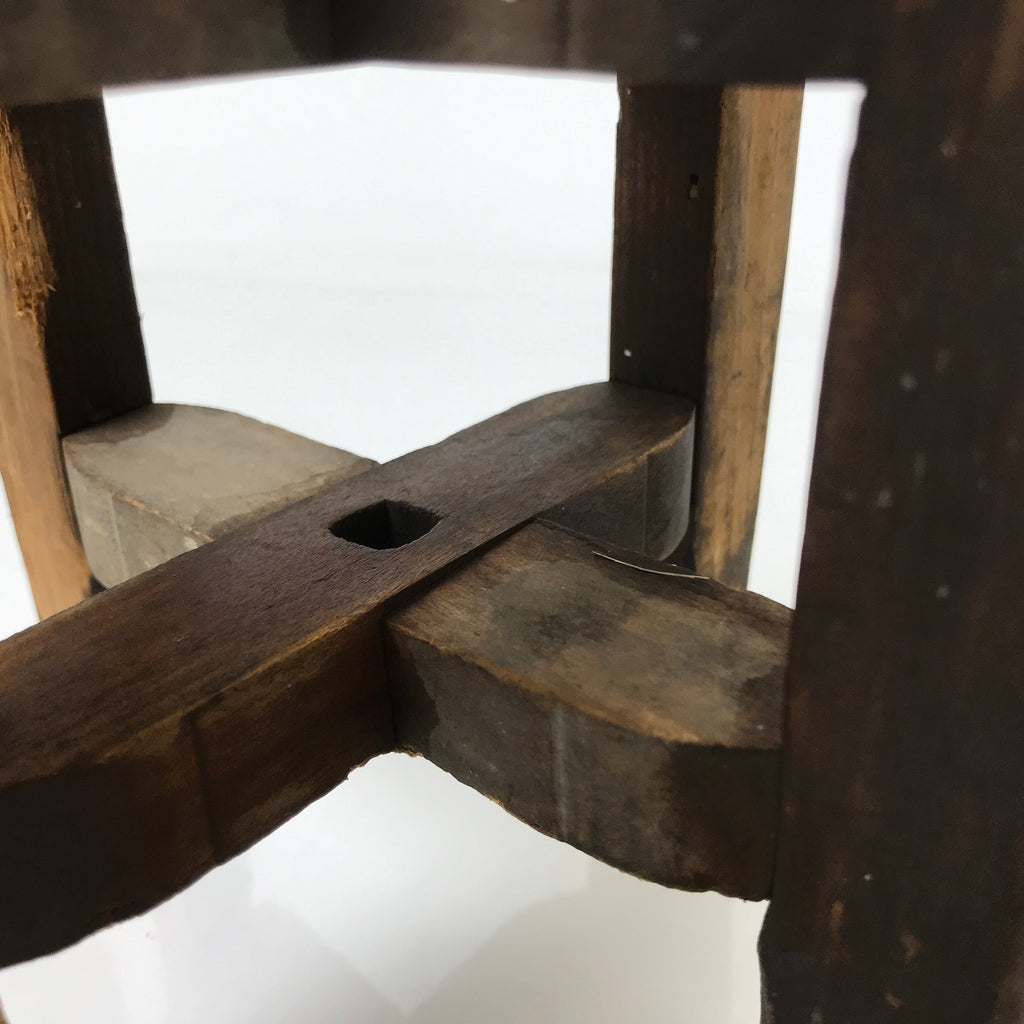 Japanese Wooden Silk Thread Spool Itomaki Vtg Bobbin Frame Spinning Wheel JK822
