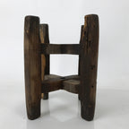 Japanese Wooden Silk Thread Spool Itomaki Vtg Bobbin Frame Spinning Wheel JK822