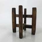 Japanese Wooden Silk Thread Spool Itomaki Vtg Bobbin Frame Spinning Wheel JK822