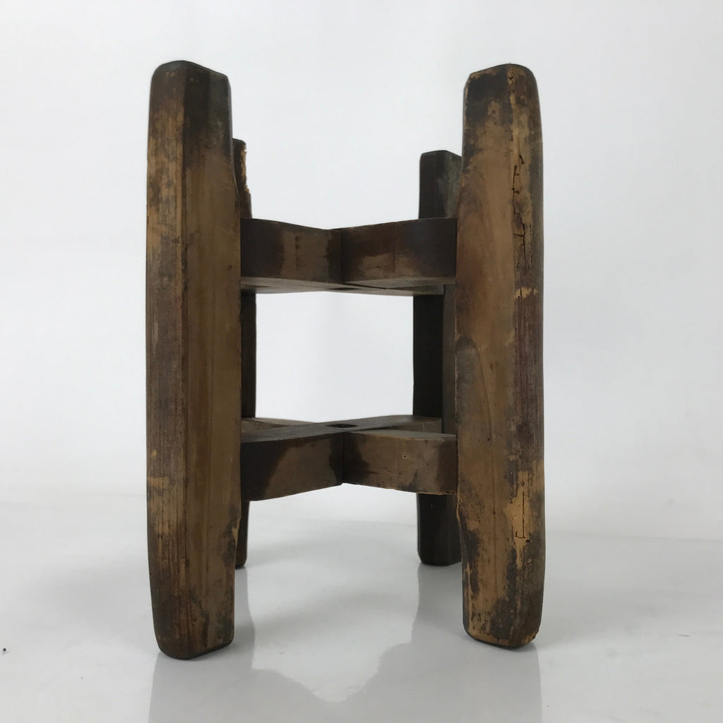 Japanese Wooden Silk Thread Spool Itomaki Vtg Bobbin Frame Spinning Wheel JK822
