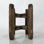 Japanese Wooden Silk Thread Spool Itomaki Vtg Bobbin Frame Spinning Wheel JK822