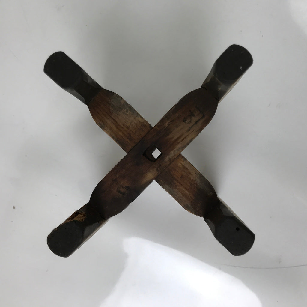 Japanese Wooden Silk Thread Spool Itomaki Vtg Bobbin Frame Spinning Wheel JK822