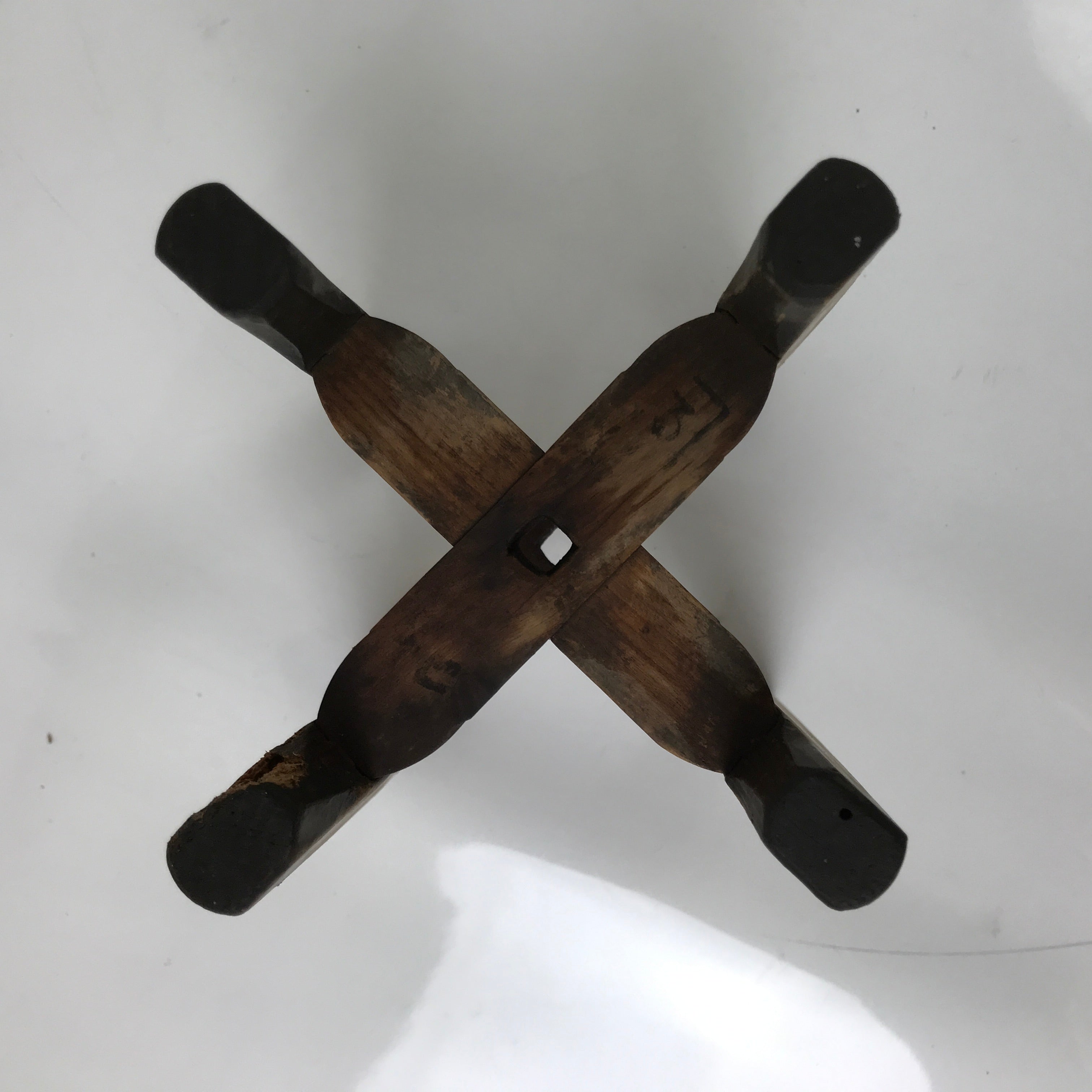 Japanese Wooden Silk Thread Spool Itomaki Vtg Bobbin Frame Spinning Wheel JK822