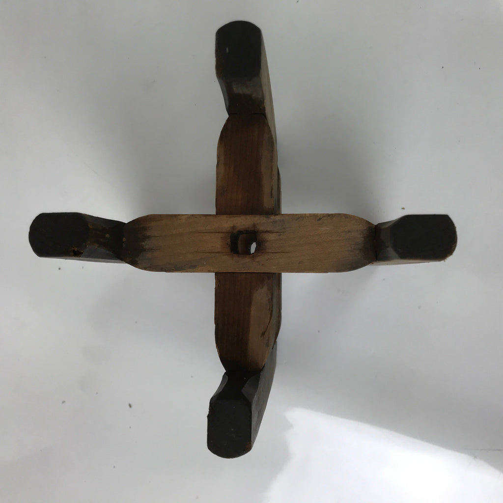 Japanese Wooden Silk Thread Spool Itomaki Vtg Bobbin Frame Spinning Wheel JK822