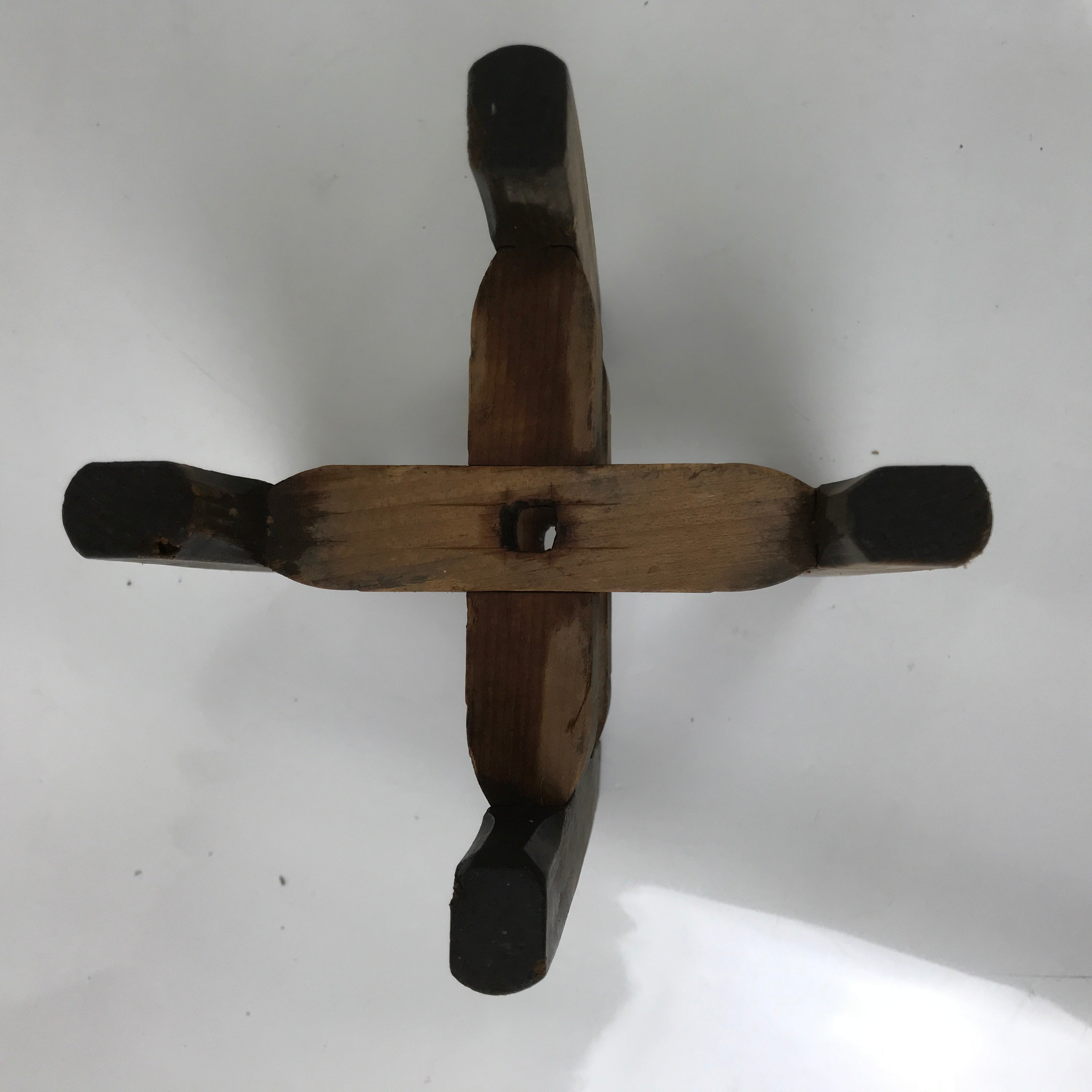 Japanese Wooden Silk Thread Spool Itomaki Vtg Bobbin Frame Spinning Wheel JK822