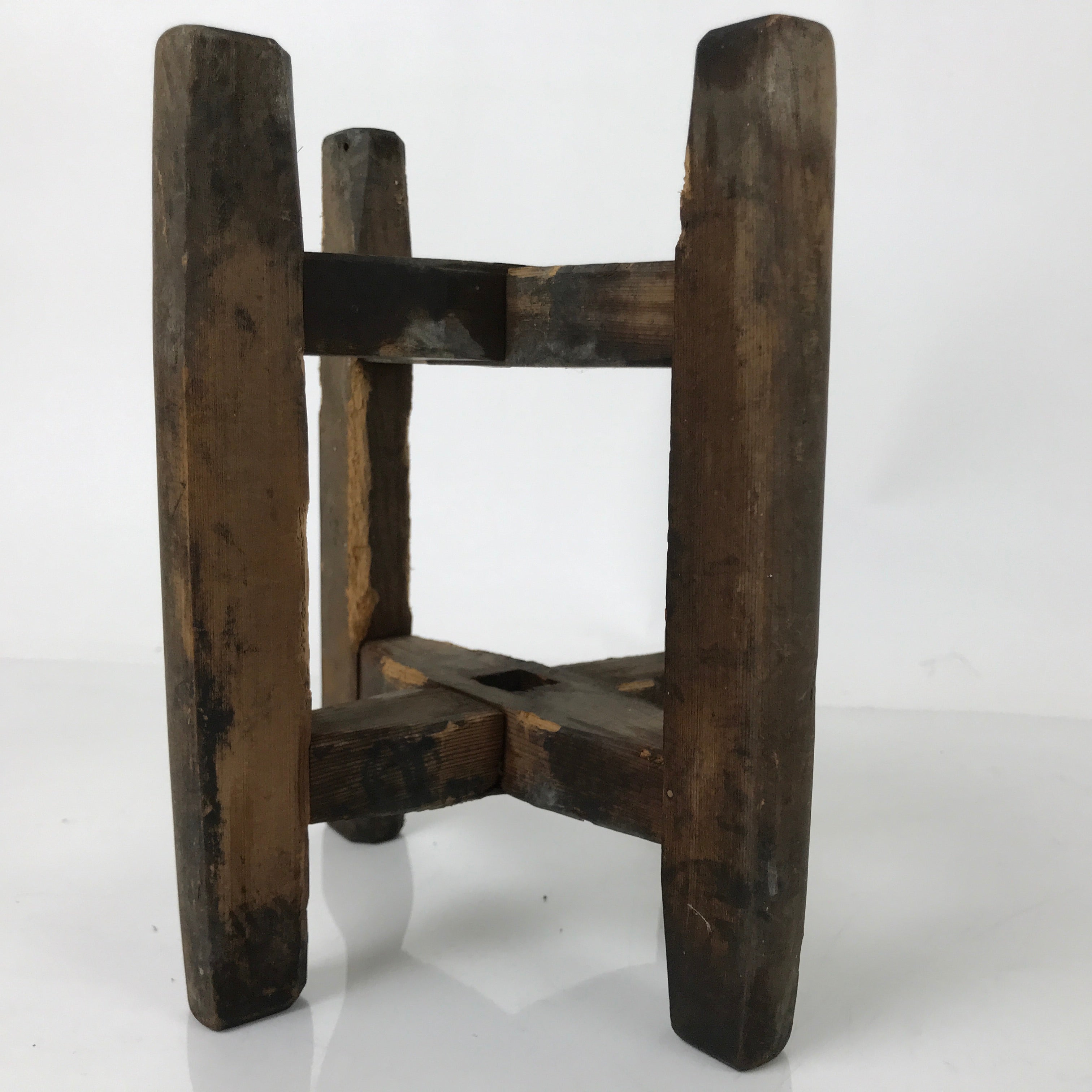 Japanese Wooden Silk Thread Spool Itomaki Vtg Bobbin Frame Spinning Wheel JK823