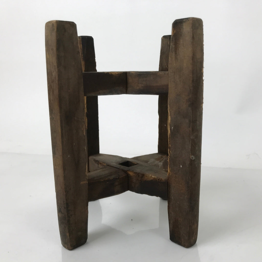 Japanese Wooden Silk Thread Spool Itomaki Vtg Bobbin Frame Spinning Wheel JK823