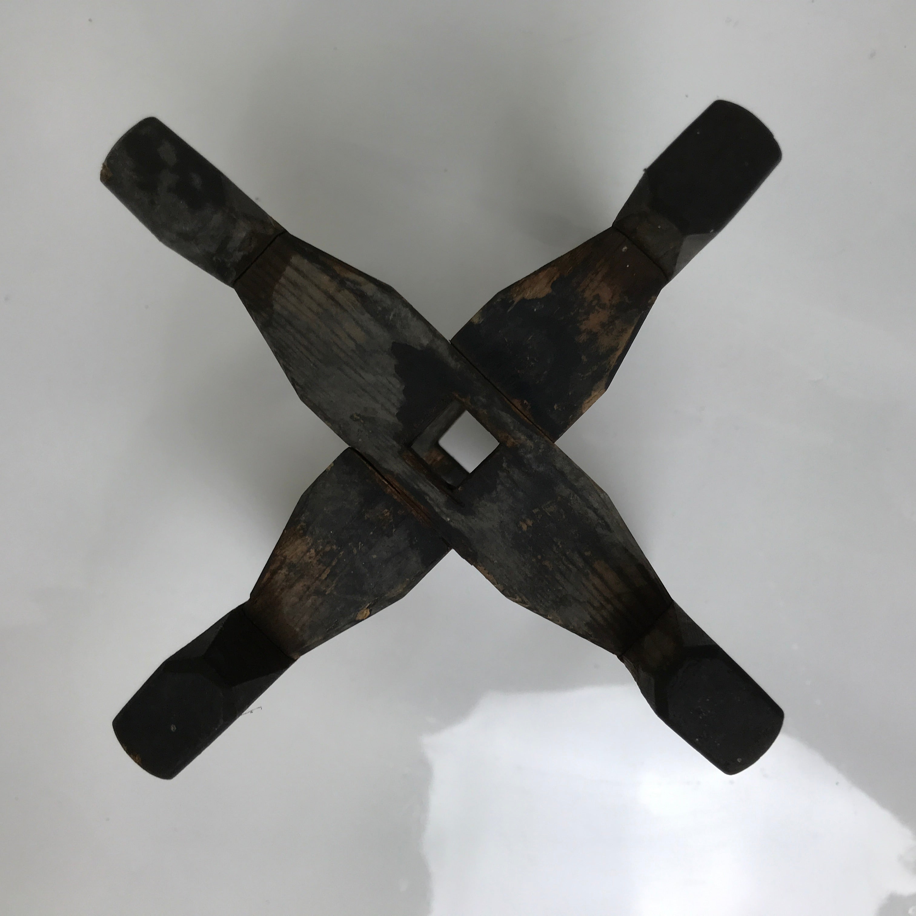 Japanese Wooden Silk Thread Spool Itomaki Vtg Bobbin Frame Spinning Wheel JK823