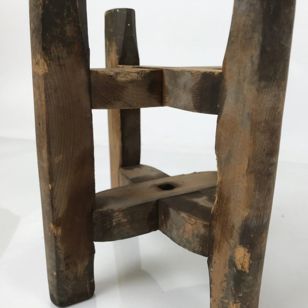 Japanese Wooden Silk Thread Spool Itomaki Vtg Bobbin Frame Spinning Wheel JK824