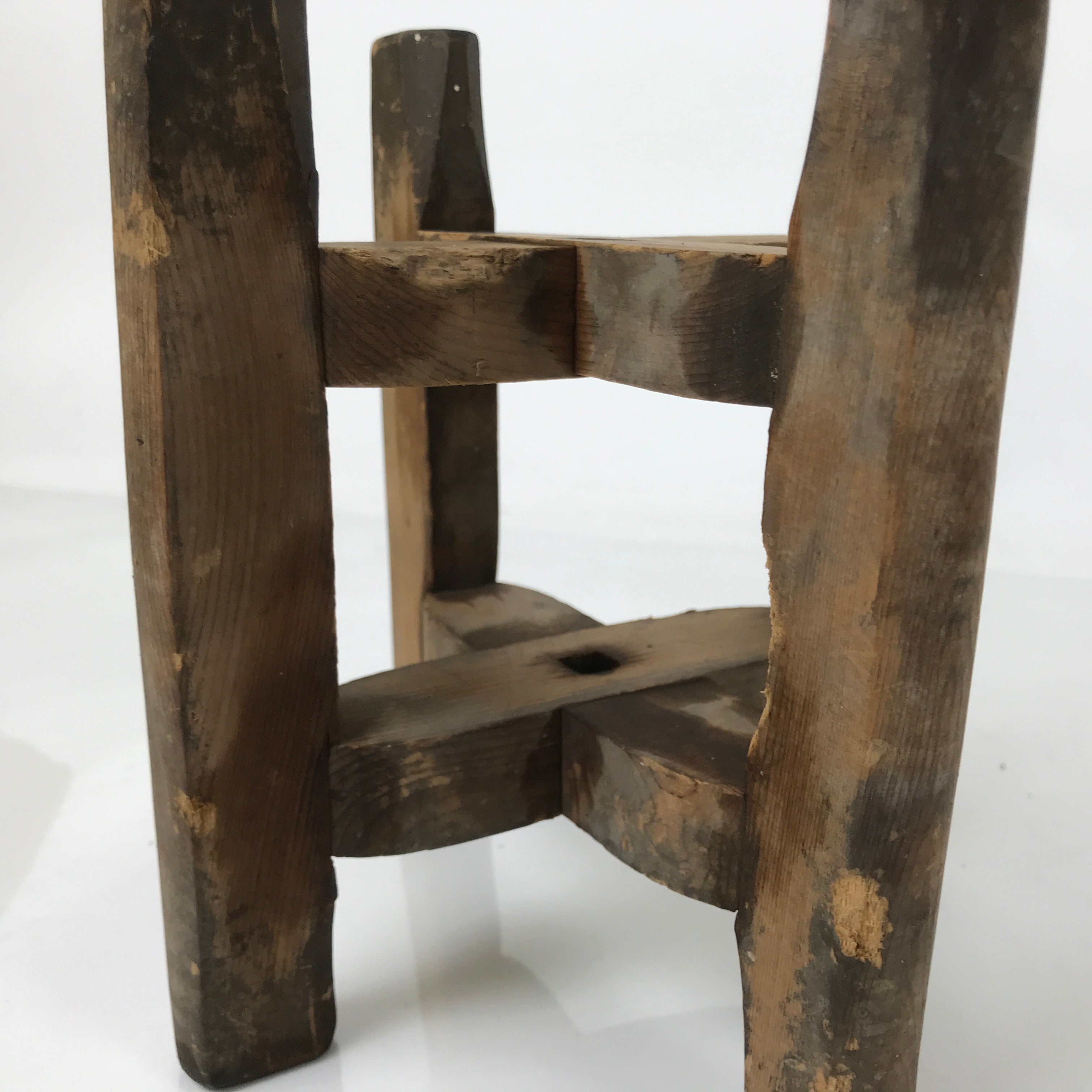 Japanese Wooden Silk Thread Spool Itomaki Vtg Bobbin Frame Spinning Wheel JK824