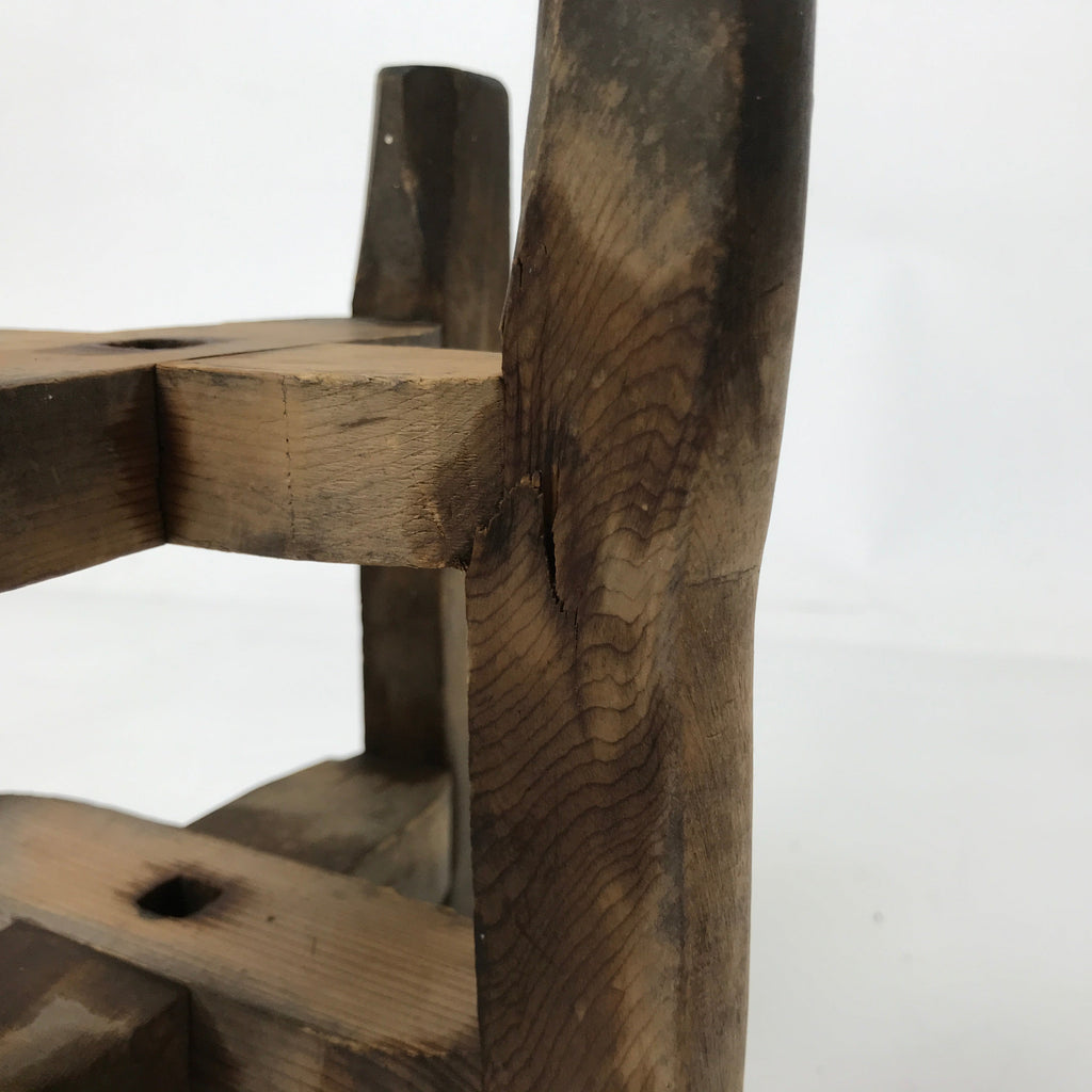 Japanese Wooden Silk Thread Spool Itomaki Vtg Bobbin Frame Spinning Wheel JK824