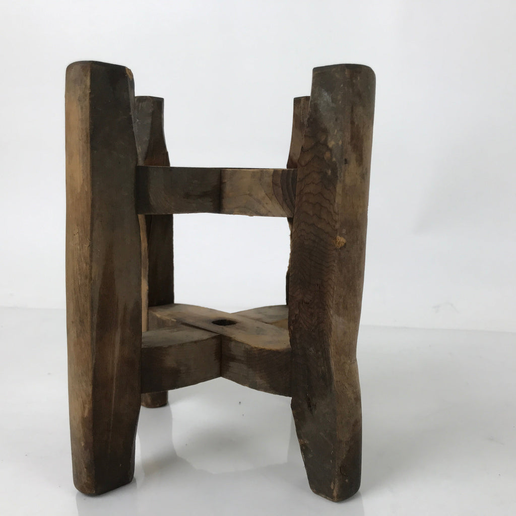 Japanese Wooden Silk Thread Spool Itomaki Vtg Bobbin Frame Spinning Wheel JK824