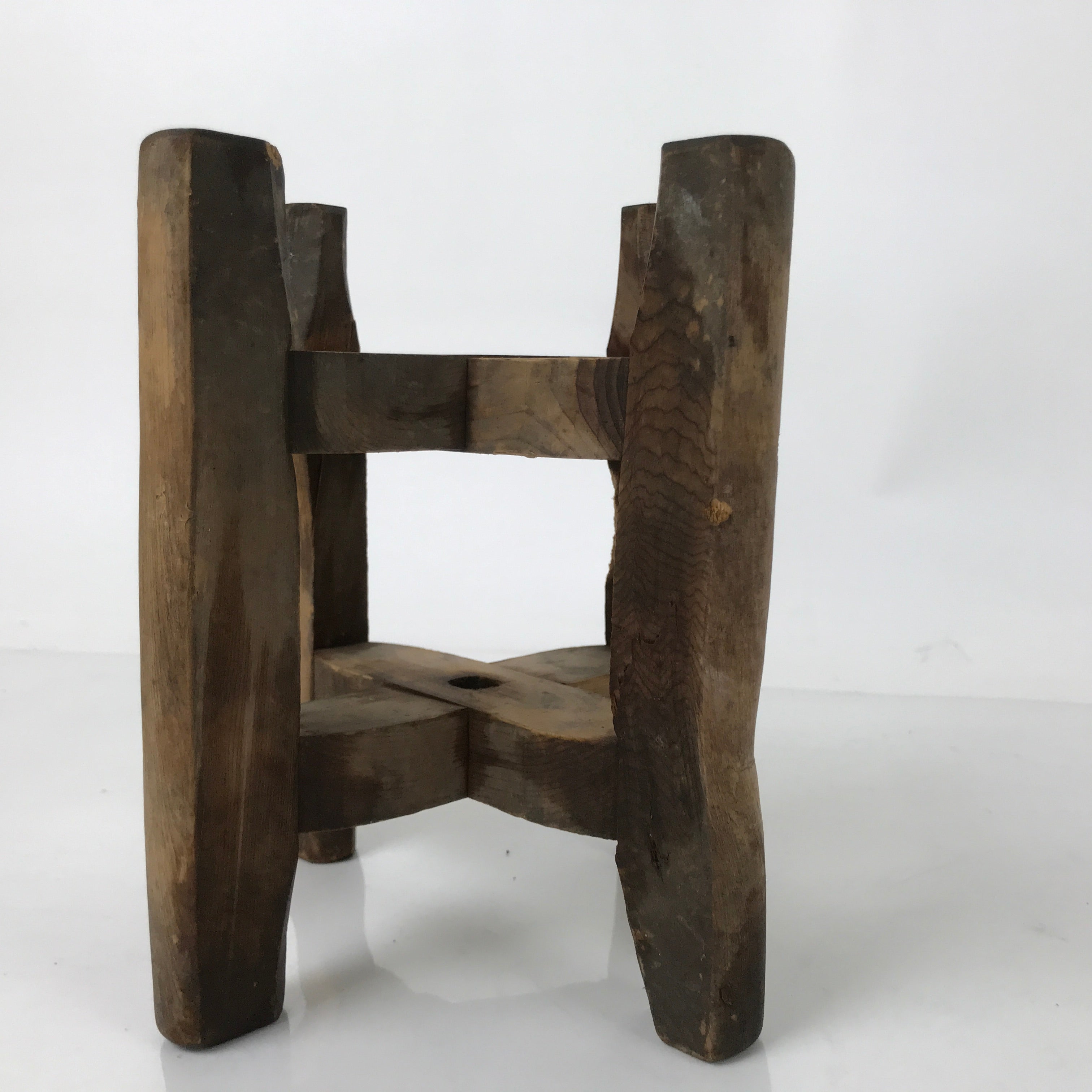 Japanese Wooden Silk Thread Spool Itomaki Vtg Bobbin Frame Spinning Wheel JK824