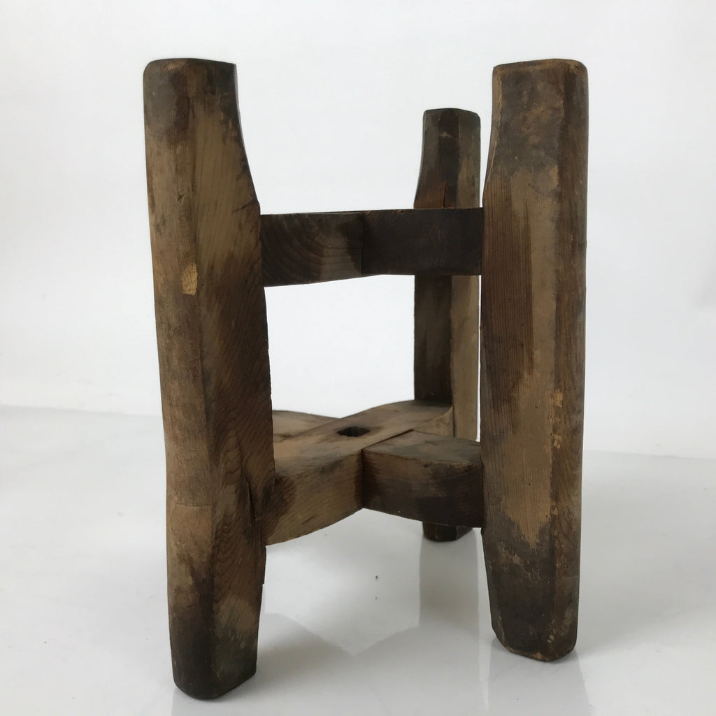 Japanese Wooden Silk Thread Spool Itomaki Vtg Bobbin Frame Spinning Wheel JK824
