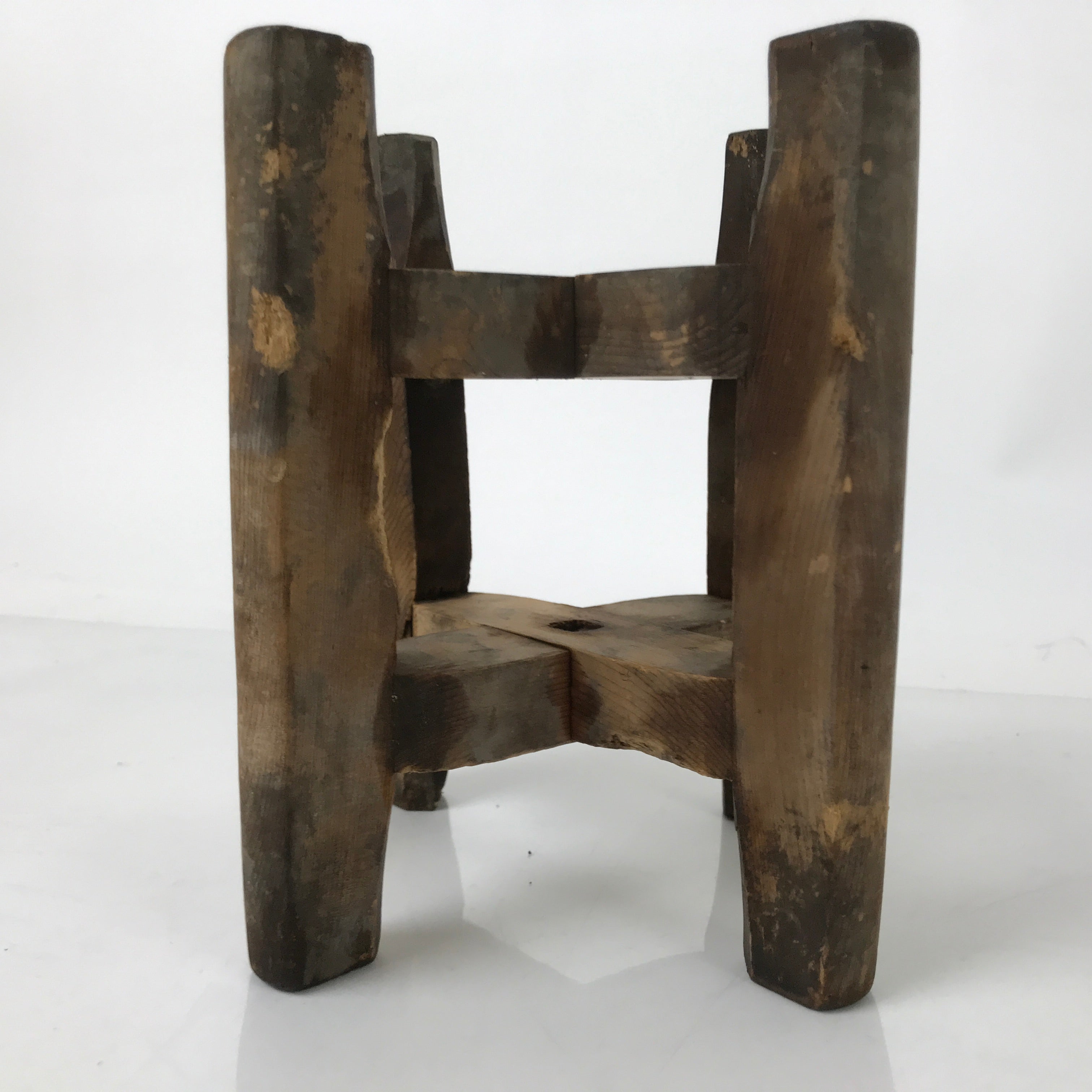 Japanese Wooden Silk Thread Spool Itomaki Vtg Bobbin Frame Spinning Wheel JK824
