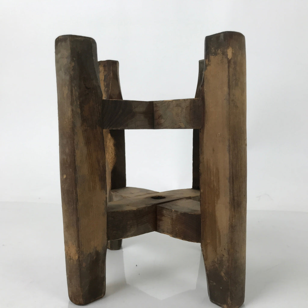 Japanese Wooden Silk Thread Spool Itomaki Vtg Bobbin Frame Spinning Wheel JK824