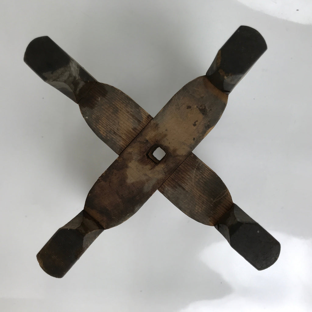 Japanese Wooden Silk Thread Spool Itomaki Vtg Bobbin Frame Spinning Wheel JK824