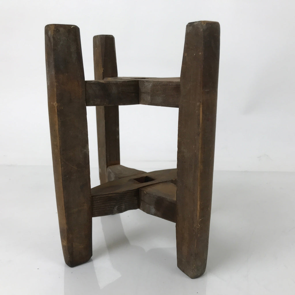 Japanese Wooden Silk Thread Spool Itomaki Vtg Bobbin Frame Spinning Wheel JK825
