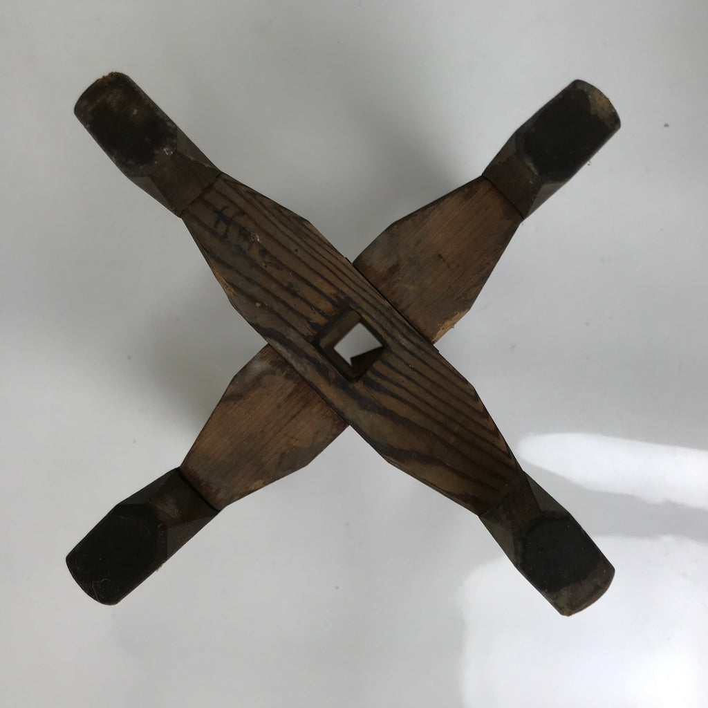 Japanese Wooden Silk Thread Spool Itomaki Vtg Bobbin Frame Spinning Wheel JK825