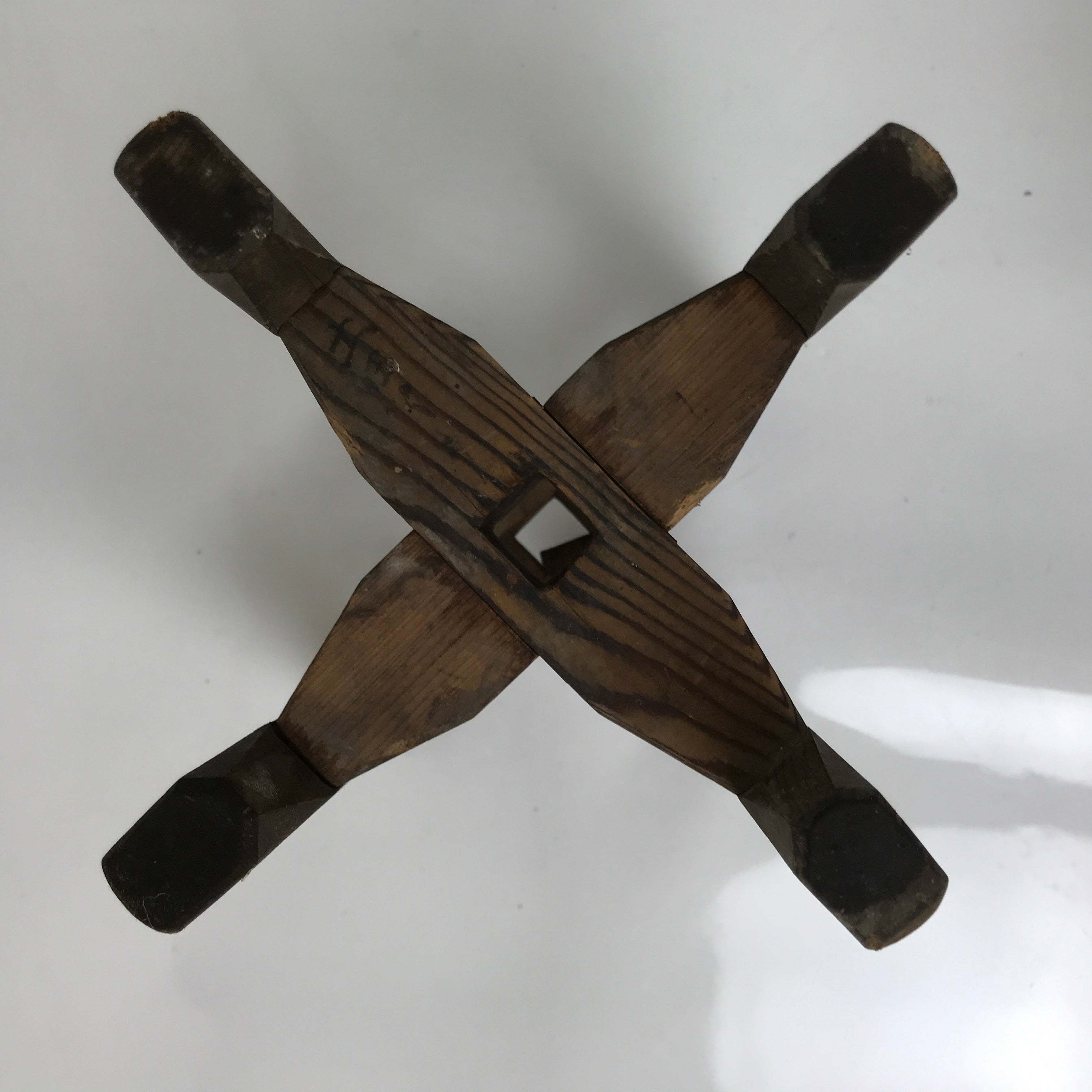 Japanese Wooden Silk Thread Spool Itomaki Vtg Bobbin Frame Spinning Wheel JK825