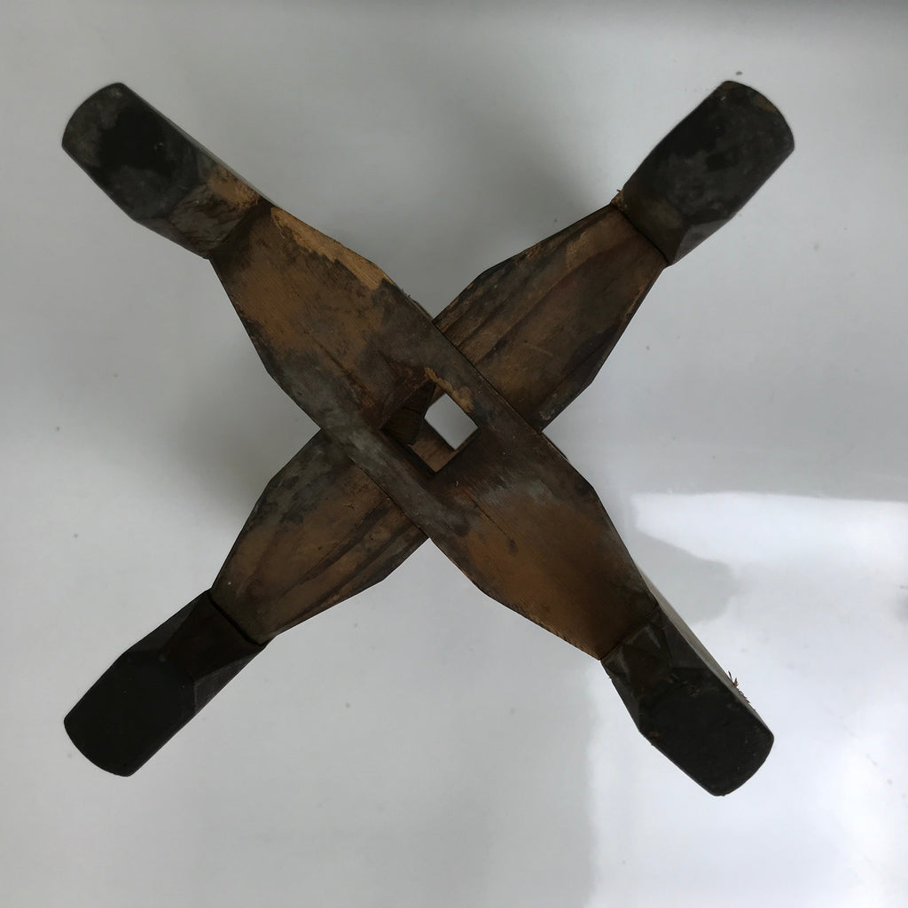 Japanese Wooden Silk Thread Spool Itomaki Vtg Bobbin Frame Spinning Wheel JK825