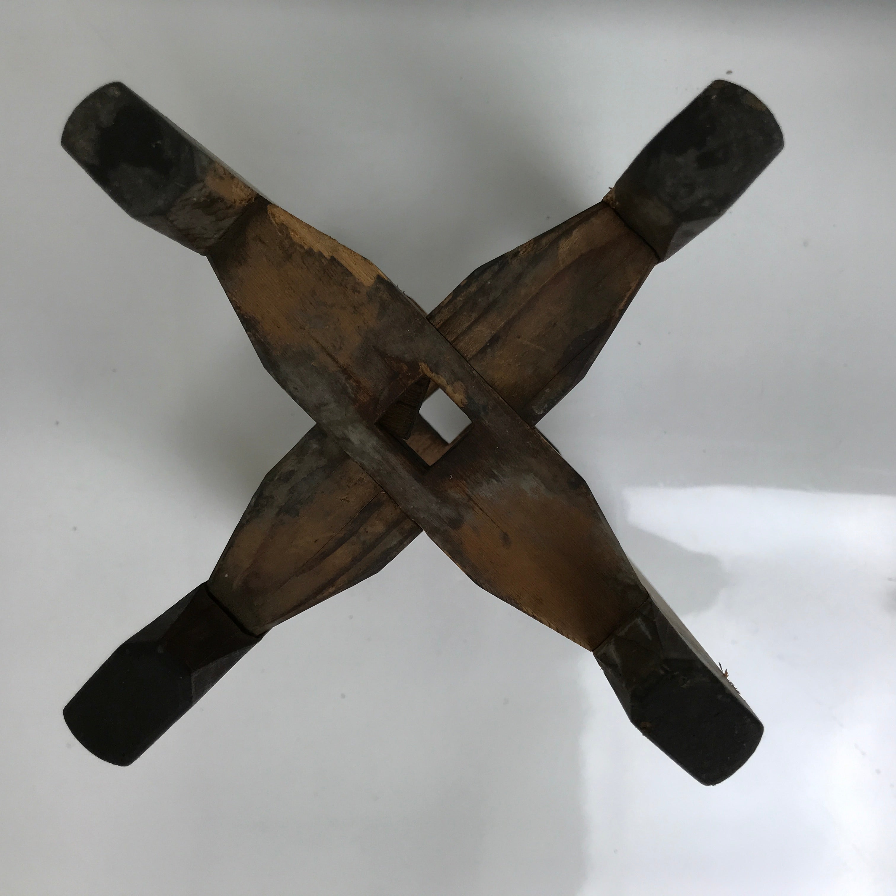 Japanese Wooden Silk Thread Spool Itomaki Vtg Bobbin Frame Spinning Wheel JK825