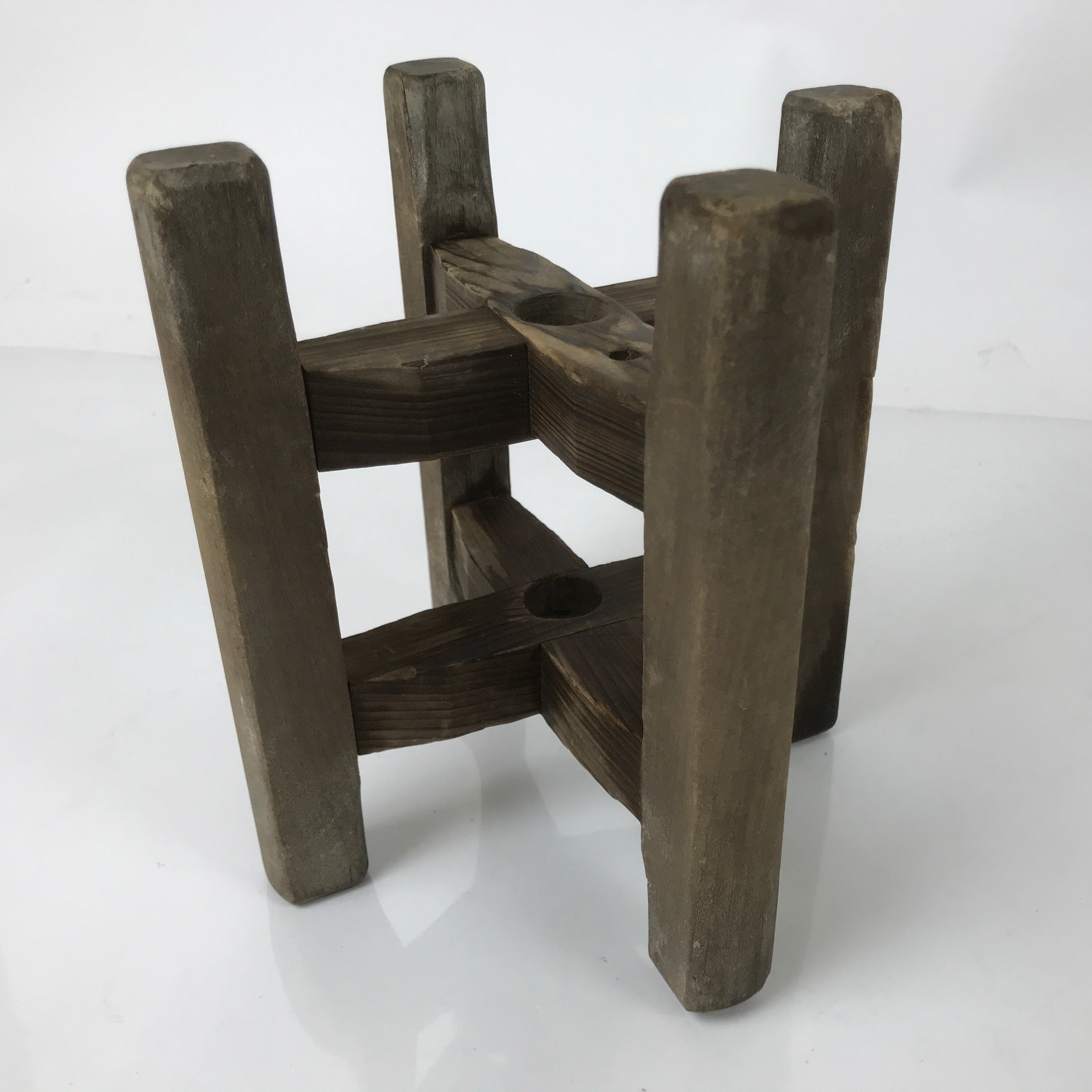 Japanese Wooden Silk Thread Spool Itomaki Vtg Bobbin Frame Spinning Wheel JK826