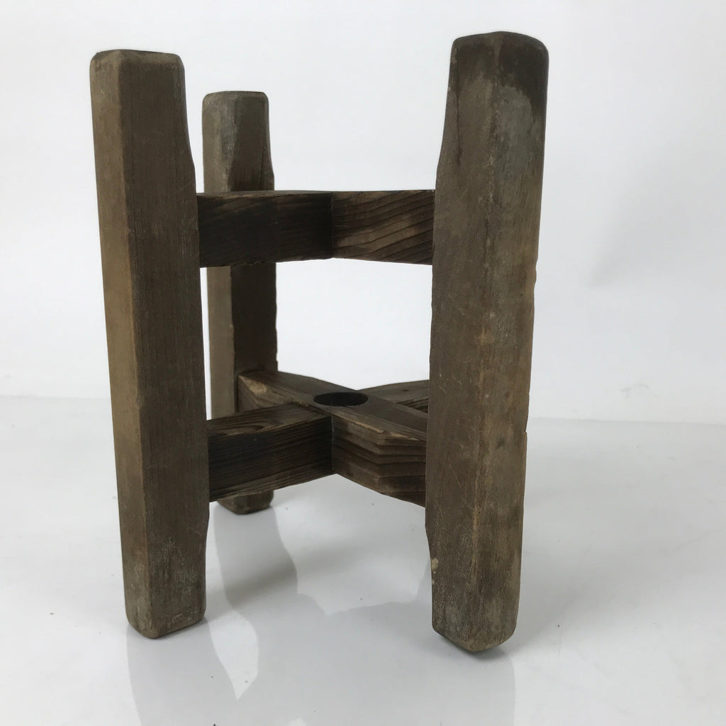 Japanese Wooden Silk Thread Spool Itomaki Vtg Bobbin Frame Spinning Wheel JK826