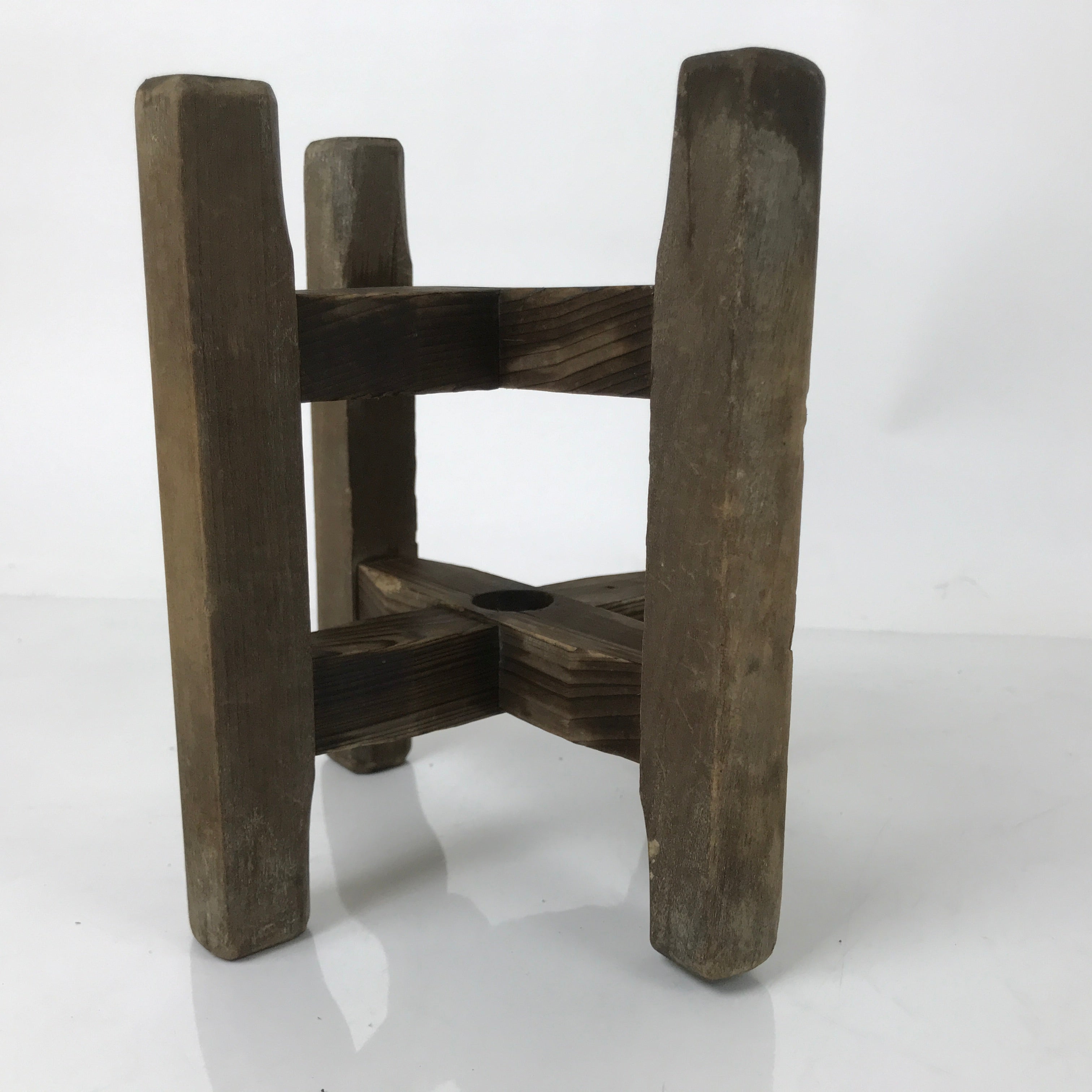 Japanese Wooden Silk Thread Spool Itomaki Vtg Bobbin Frame Spinning Wheel JK826