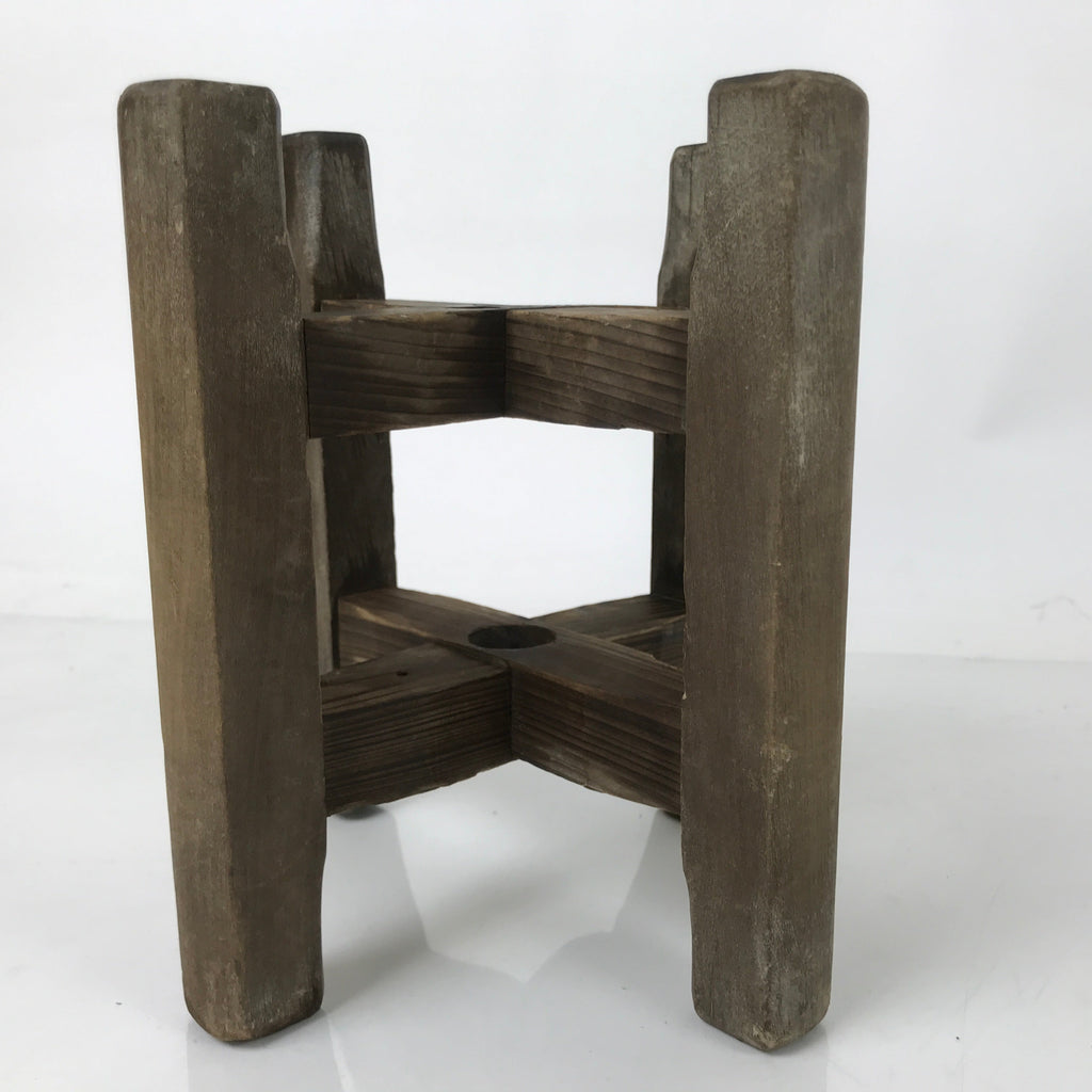 Japanese Wooden Silk Thread Spool Itomaki Vtg Bobbin Frame Spinning Wheel JK826