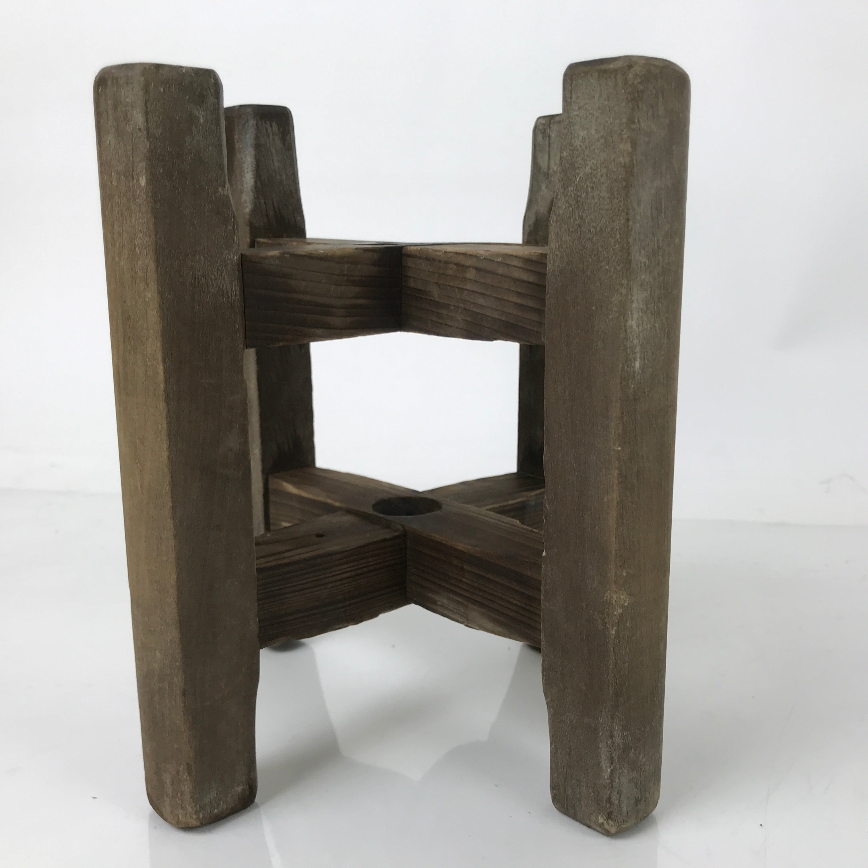 Japanese Wooden Silk Thread Spool Itomaki Vtg Bobbin Frame Spinning Wheel JK826