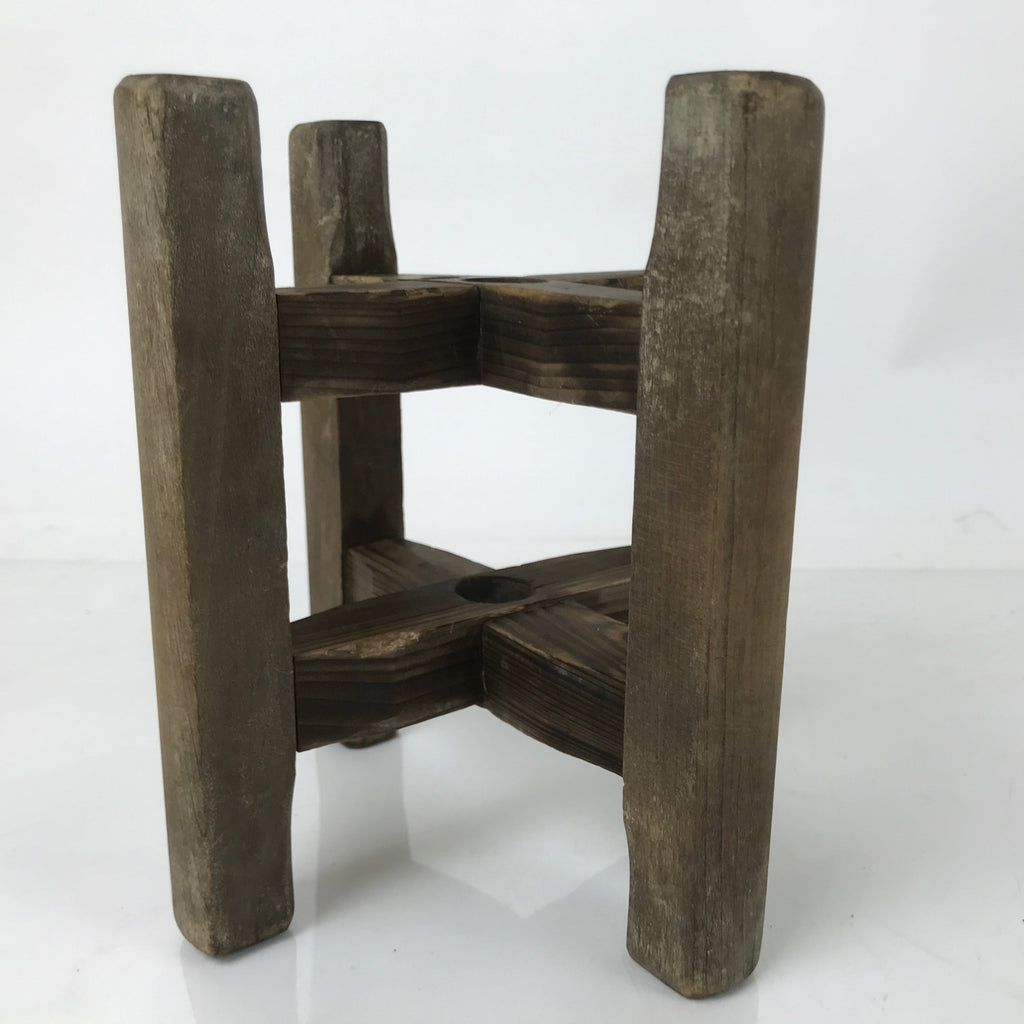 Japanese Wooden Silk Thread Spool Itomaki Vtg Bobbin Frame Spinning Wheel JK826