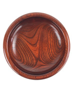 Japanese Wooden Snack Bowl Vtg Serving Kashiki Simple Dark Brown Round UR895