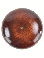 Japanese Wooden Snack Bowl Vtg Serving Kashiki Simple Dark Brown Round UR895