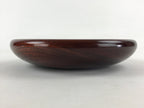 Japanese Wooden Snack Bowl Vtg Serving Kashiki Simple Dark Brown Round UR895
